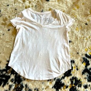 Loft White V-Neck